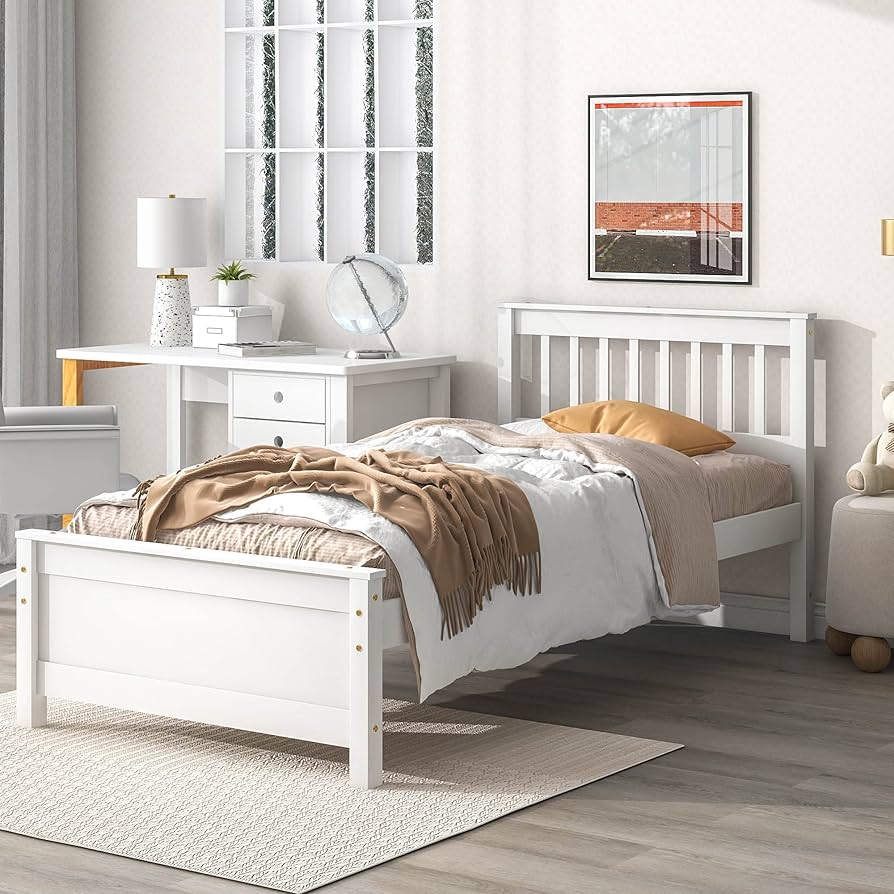 Amazon.com: Bedroom Furniture Set with 1 Twin Beds Frame & 1